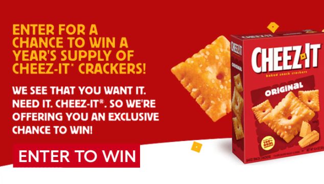 Cheez-It Free Cheez-It Sweepstakes (25 Winners)
