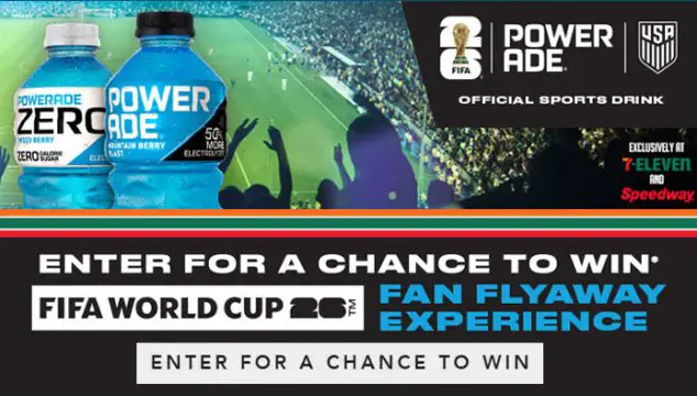 Powerade and 7-Eleven Road to 2026 Soccer Sweepstakes (77 Prizes)