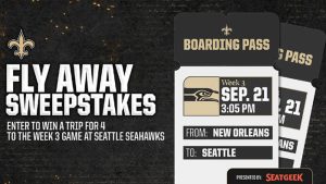 New Orleans Saints Fly Away With SeatGeek Sweepstakes
