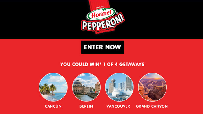 Hormel Pepperoni Forms & Flavors Summer Travel Sweepstakes