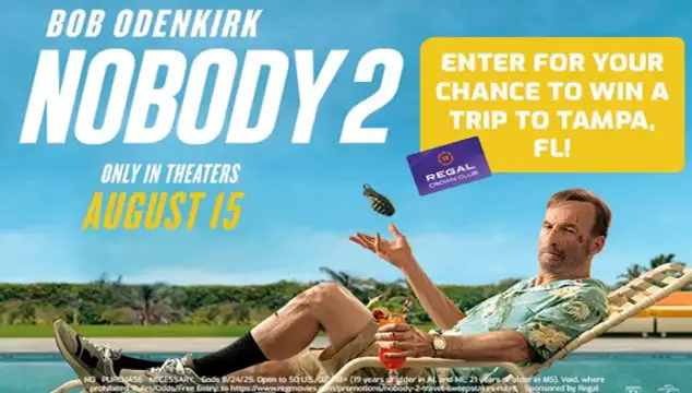Regal Crown Club Nobody 2 Travel Sweepstakes