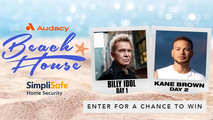 Audacy is giving you the chance to win a trip to the Audacy Beach House With private performances by Billy Idol and Kane Brown