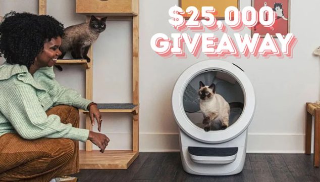 Enter for your chance to win $25,000 in the Litter Robot 25th Anniversary Sweepstakes! The giveaway is going strong. All robot purchases through August 15 are automatically entered to win or send an entry by mail for Free without purchase!
