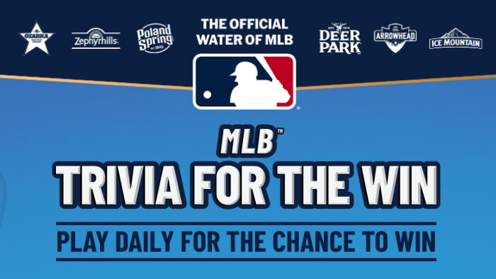 BlueTriton MLB Trivia For the Win Game & Sweepstakes