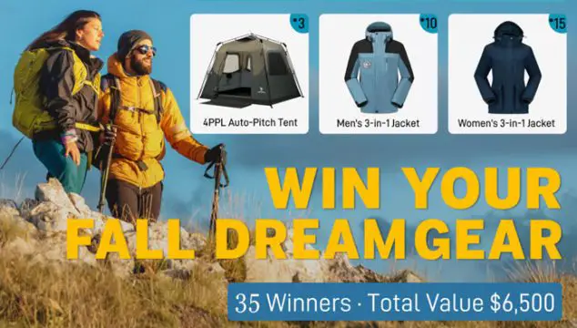 Camel Outdoors Win Your Dream Fall Giveaway (35 Winners)
