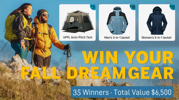 Camel Outdoors Win Your Dream Fall Giveaway (35 Winners)