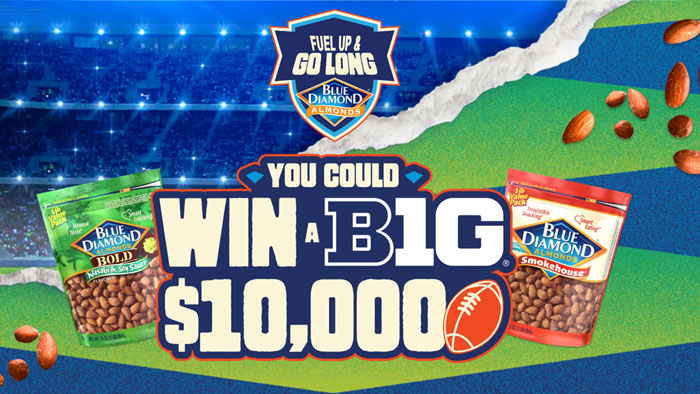 Blue Diamond Growers Football Snack MVP Instant Win Game (301 Prizes)
