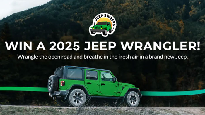 Enter Here to WIN a $50k 2025 Hybrid Jeep Wrangler from FilterBuy! Your next off-road adventure starts NOW! Filterbuy’s second annual Jeep Sweeps is your chance to win a new 2025 Hybrid Jeep Wrangler 4EX worth over $50K! Enter for free and earn unlimited bonus entries all month long.