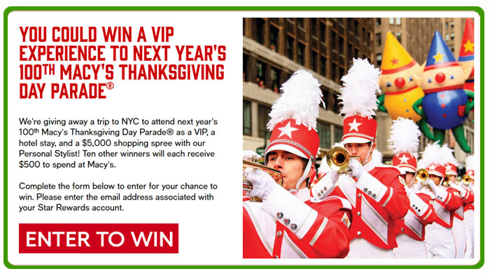 Macy's 100th Parade Instant Win Game