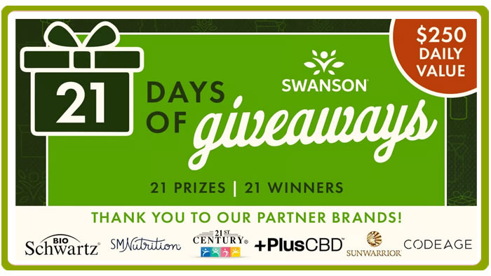 21 Days of Swanson Health Giveaways (Daily Winners)