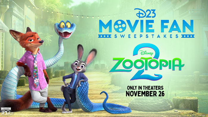 D23 Movie Fan Zootopia 2 Sweepstakes