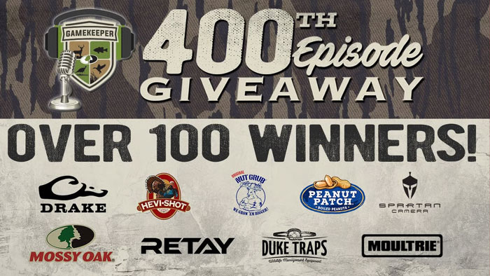 Mossy Oak 400th Episode Gamekeeper Giveaway (Weekly Winners)