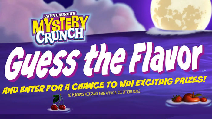 Cap’n Crunch Mystery Crunch Guess the Flavor Sweepstakes (465 Prizes)
