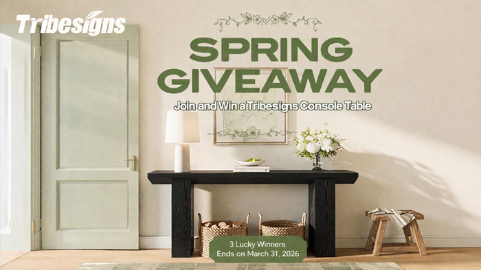 Swap cozy winter vibes for light, airy spring freshness and kick off the season with our unmissable Tribesigns Spring Giveaway. Bloom into a new home style, turn your space into a bright, breezy spring haven, and let your home’s seasonal glow-up start right here!