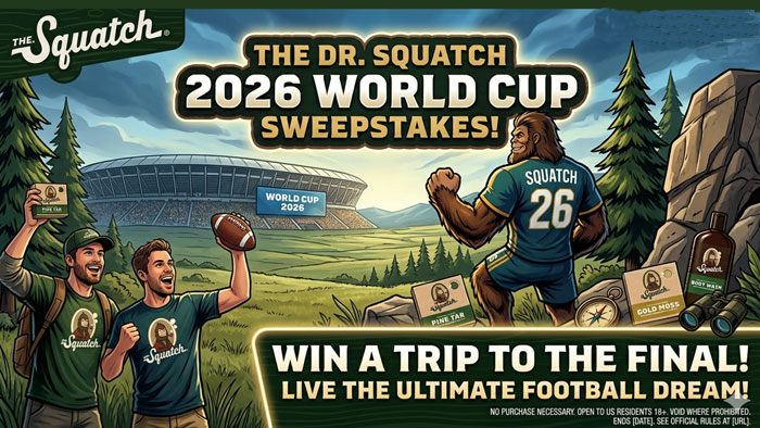 Dr. Squatch FIFA World Cup 2026 Sweepstakes (10,018 Winners)