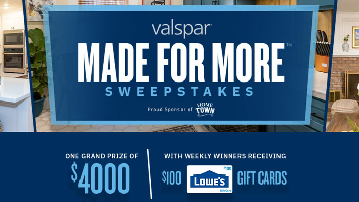 HGTV Valspar Made For More Sweepstakes