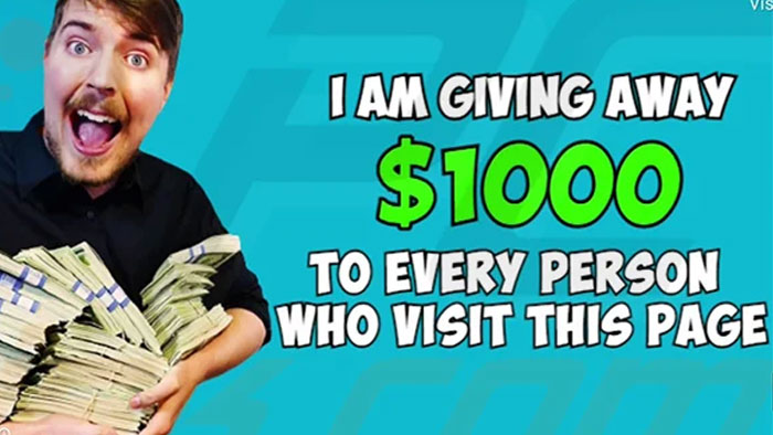 MrBeast Cash Sweepstakes (Daily $1,000 Cash Winners)