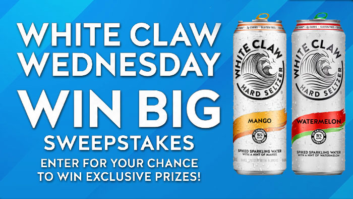 White Claw Wednesday Giveaways. Win cash and prizes each week