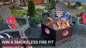 Enter for your chance to win The LIMITED EDITION American Flag Medallion Smokeless Square Patio Fire Pit. Just in time for patriotic backyard BBQs, this 28" Square Mammoth Smokeless Patio Fire Pit is the first of its kind. Enter the giveaway and be the first to own this Flag Medallion Fire Pit. 