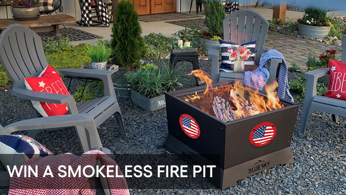 Enter for your chance to win The LIMITED EDITION American Flag Medallion Smokeless Square Patio Fire Pit. Just in time for patriotic backyard BBQs, this 28" Square Mammoth Smokeless Patio Fire Pit is the first of its kind. Enter the giveaway and be the first to own this Flag Medallion Fire Pit.