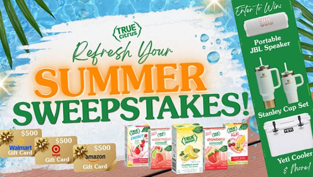 Enter for your chance to win the Ultimate Summer Refresh package from True Citrus that includes everything you need for your most refreshing summer yet. #TCRefreshYourSummer Whether you're headed to the beach, the pool, a backyard BBQ, or on a road trip, True Citrus is coming with you. Enter today for your chance to win the ultimate summer prize package.