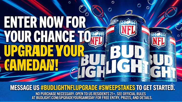 Bud Light X NFL Upgrade Your Game Day Instant Win Game (11,200 Prizes)
