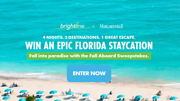 Brightline Margaritaville Margaritaville Hollywood Beach Resort Sweepstakes