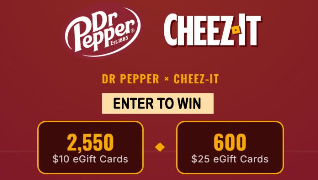 Dr Pepper and Cheez-it Fall Football Instant Win Game (3,150 Winners)