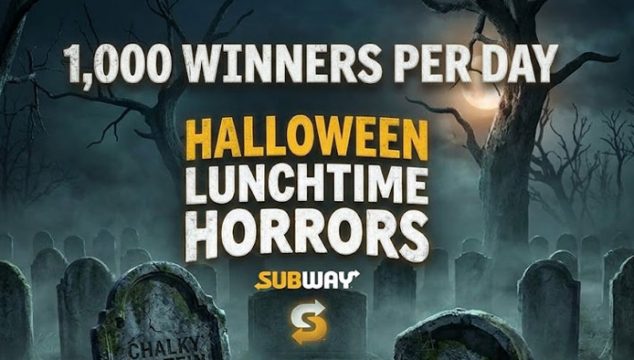 Subway Lunchtime Horrors Sweepstakes (1,000 Winners Per Day)