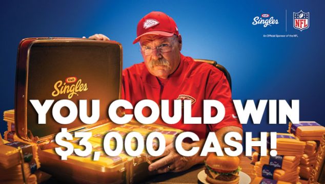 Ready to win Kraft Singles for life? Kraft is holding a #BetYouACheeseburger sweepstakes where you could score a grand prize awarded as a $3,000 check! Get ready to show off your best burger creation before time runs out!