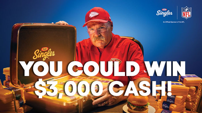 Ready to win Kraft Singles for life? Kraft is holding a #BetYouACheeseburger sweepstakes where you could score a grand prize awarded as a $3,000 check! Get ready to show off your best burger creation before time runs out!