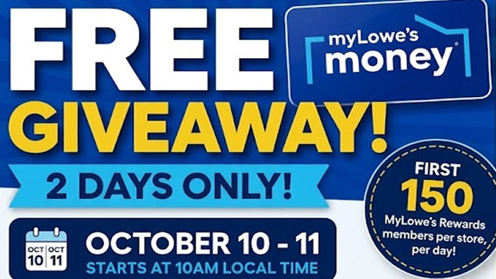 MyLowe’s FREE Money Days October 10th & 11th