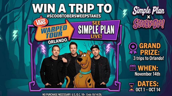 Scooby-Doo is kicking off Scoobtober on a high note and here’s your chance to win a trip to see Simple Plan at Vans Warped Tour Orlando on November 14th!