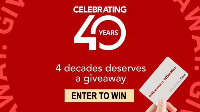 Office Depot Turns 40 Giveaways (40 Winners Per Week)
